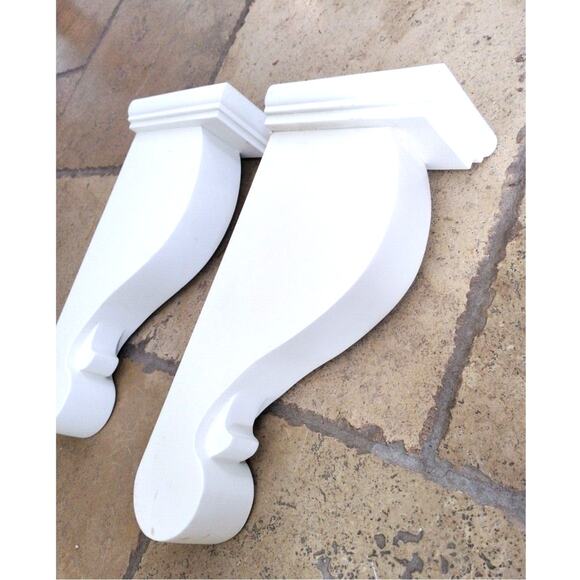 Cabinets Bay 2 Corbels Bridgeport Shelf Brackets 3" x12 3/4"x6" Royal Cream WOOD - Picture 1 of 12